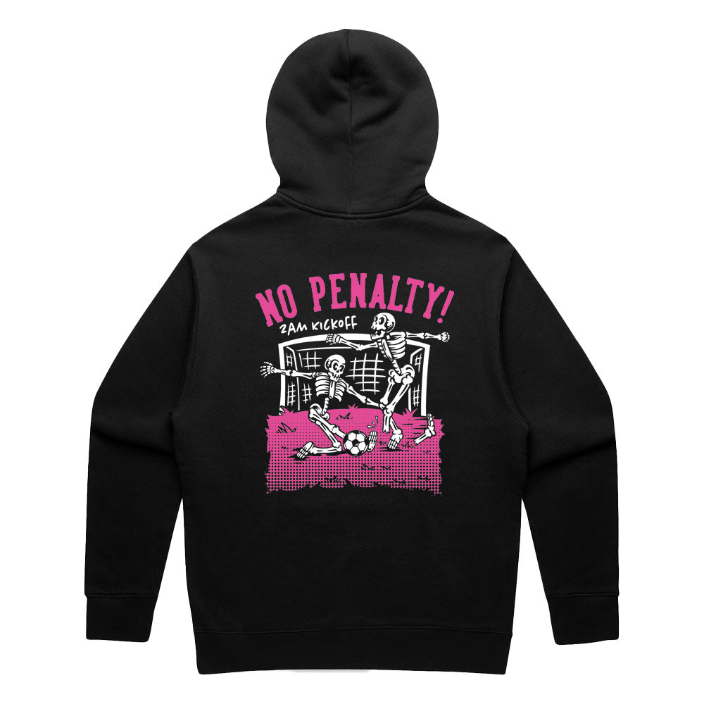 No Penalty Soccer Hoodie - Black - Pink Print