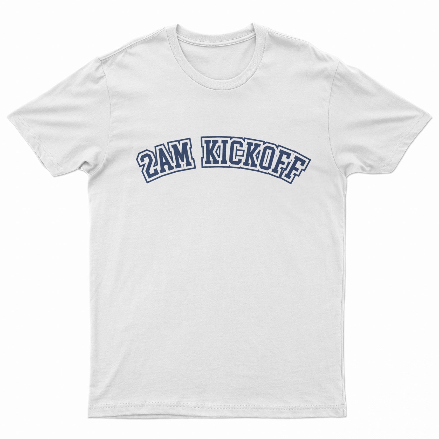 White / Navy Unisex Varsity Tee
