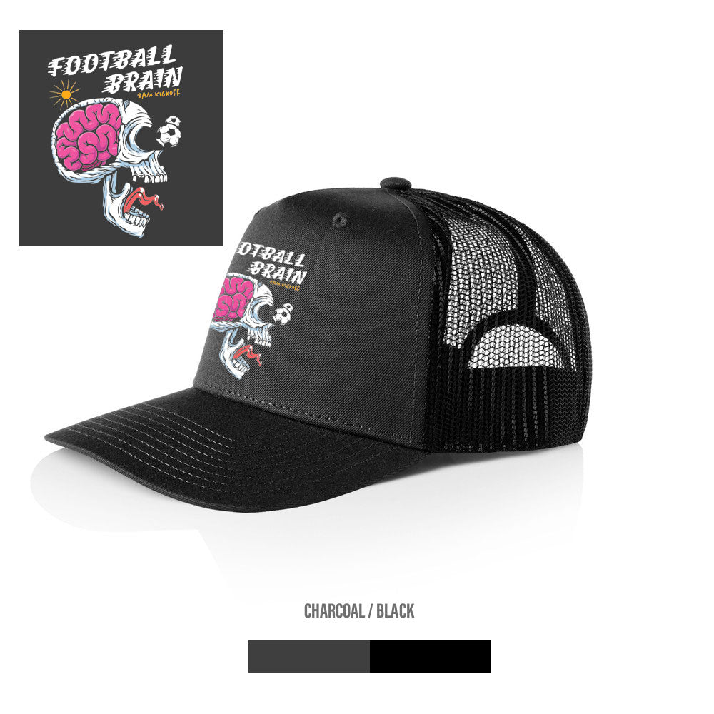 Football Brain - Contrast Trucker Cap - Charcoal / Black