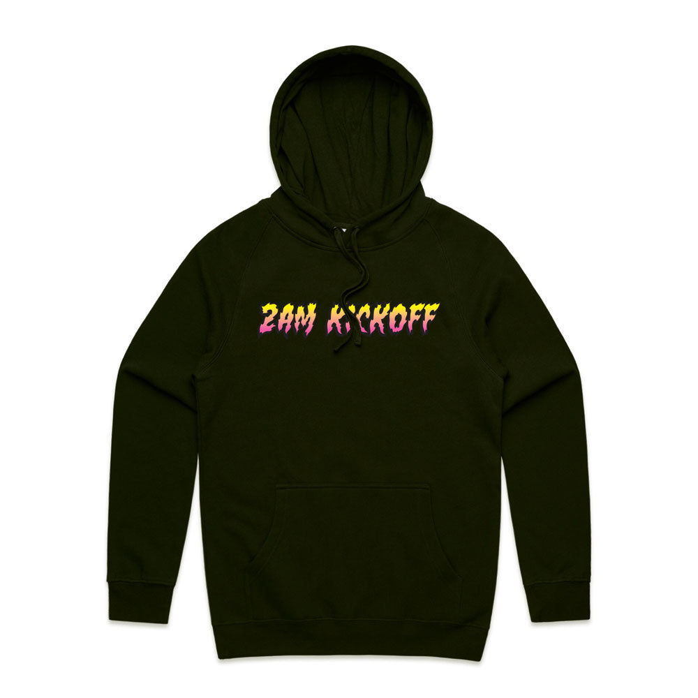 Retro Flame Soccer Hoodie - Black