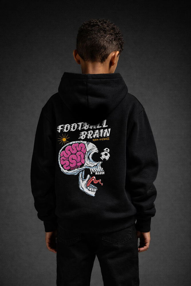 Football Brain Soccer Hoodie - Black
