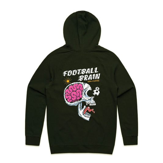 Football Brain Soccer Hoodie - Black