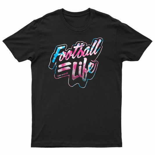 Football = Life Tie Dye - Black T-shirt