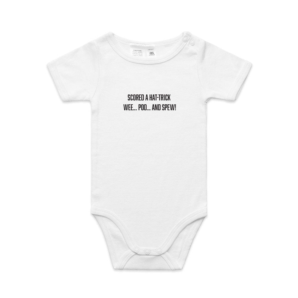 Hat Trick - Wee, Poo, Spew - Infant Soccer Onesie