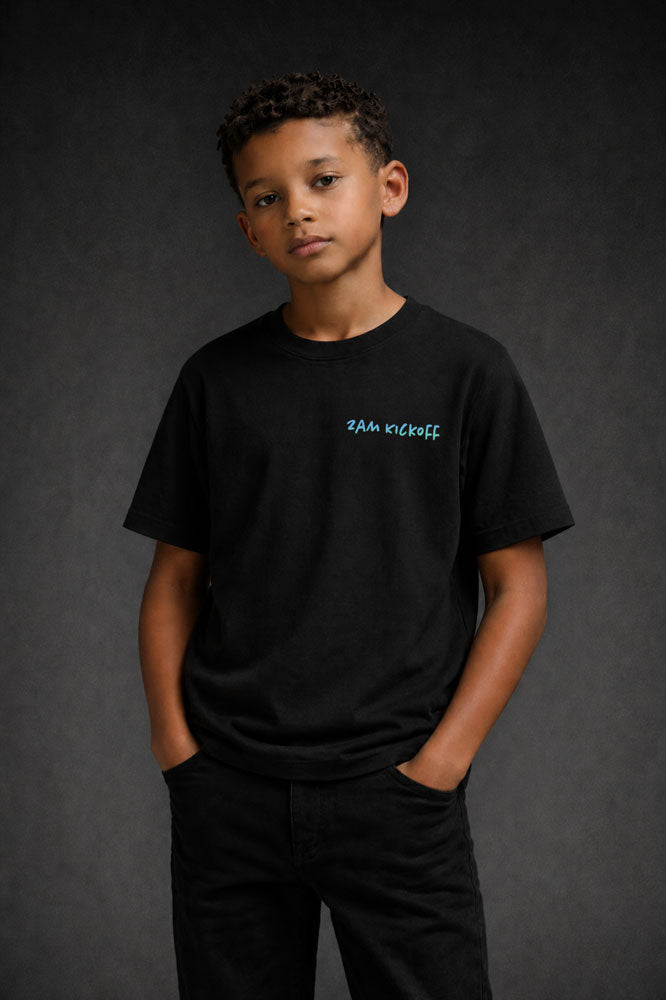 Bailey with front view of Ocean Megged Ya Shirt