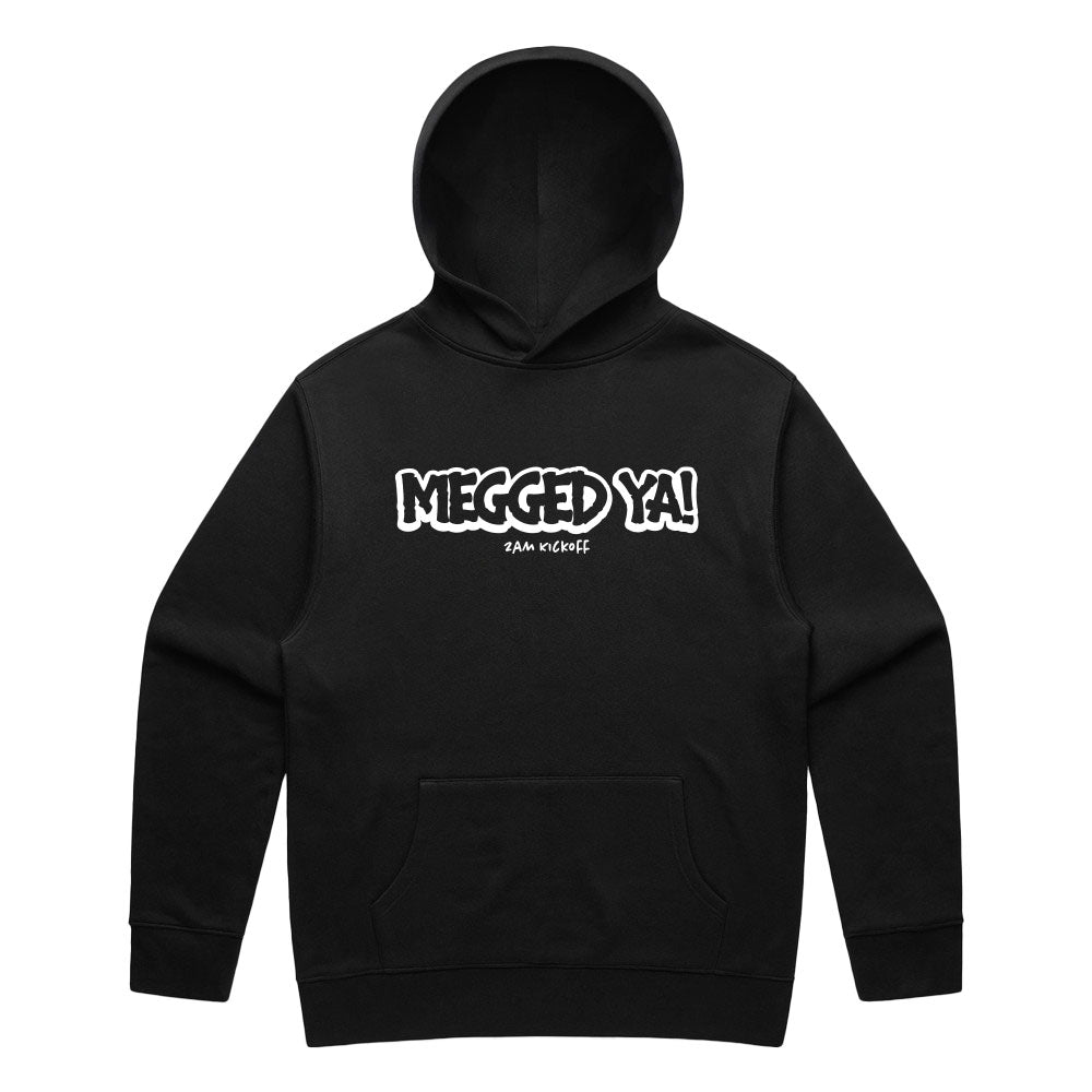 Megged Ya - Comic - Soccer Hoodie Black / White print