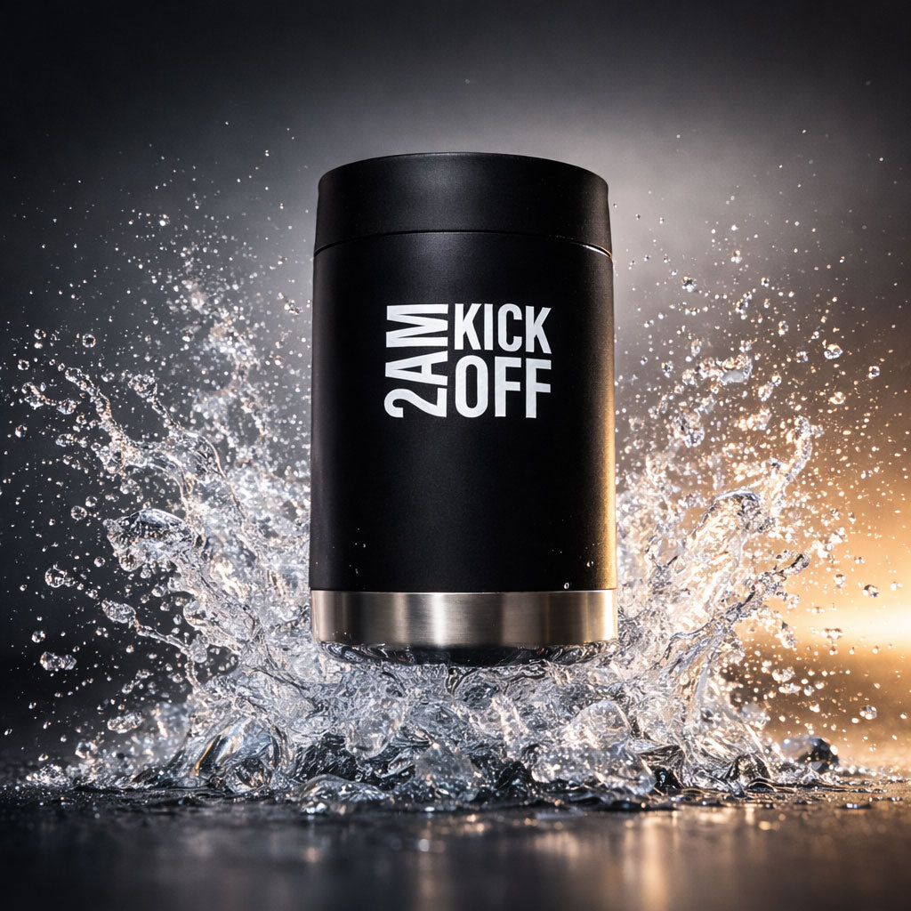 Black Metal Stubby Holder - 2AM Square Logo