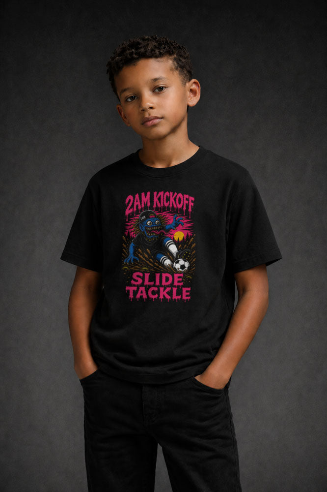 Monster Slide Tackle - Kids Football Tees - UK