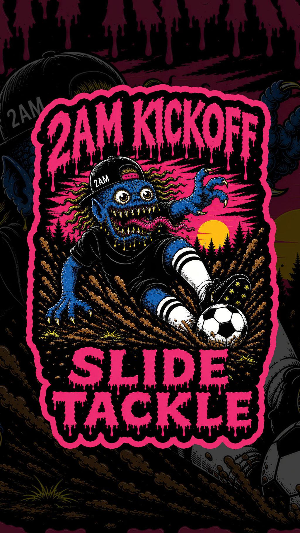Monster Slide Tackle - Adults Football Tshirt - UK