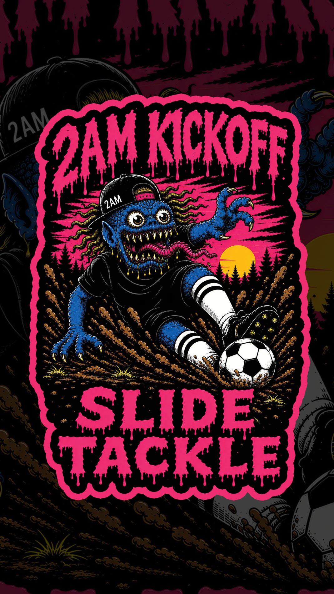 Monster Slide Tackle - Adults Football Tshirt - UK