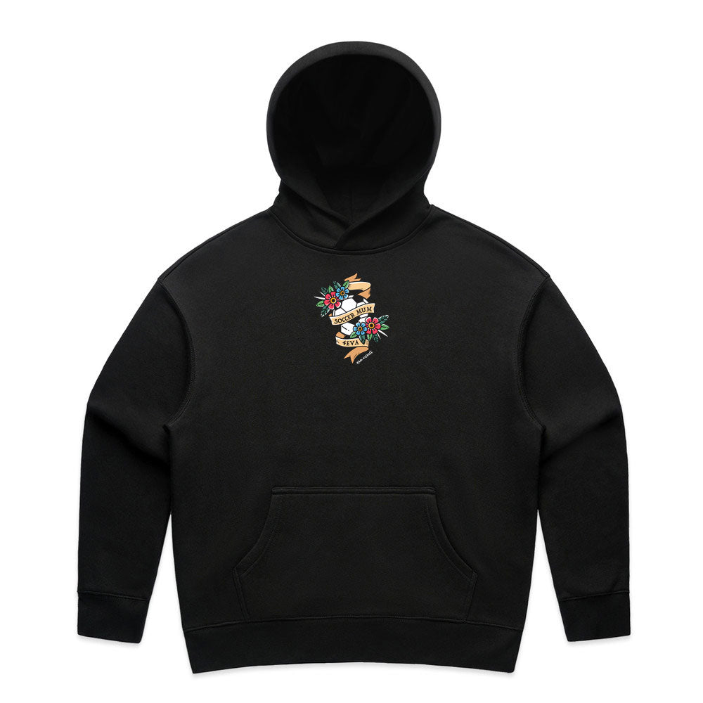 Soccer Mum TATTOO - LADIES HOODIE - SHORT