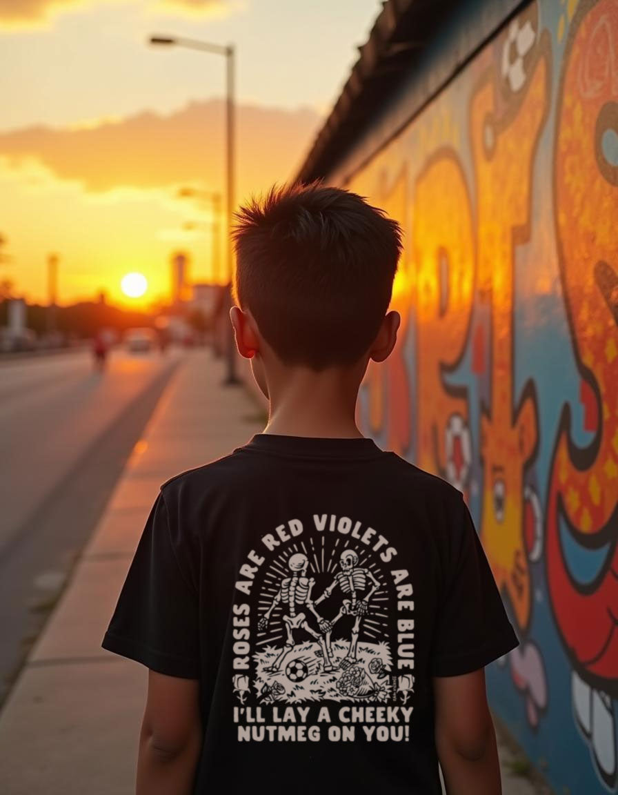 SUNSET SOCCER SHIRT WITH NUTMEG DESIGN