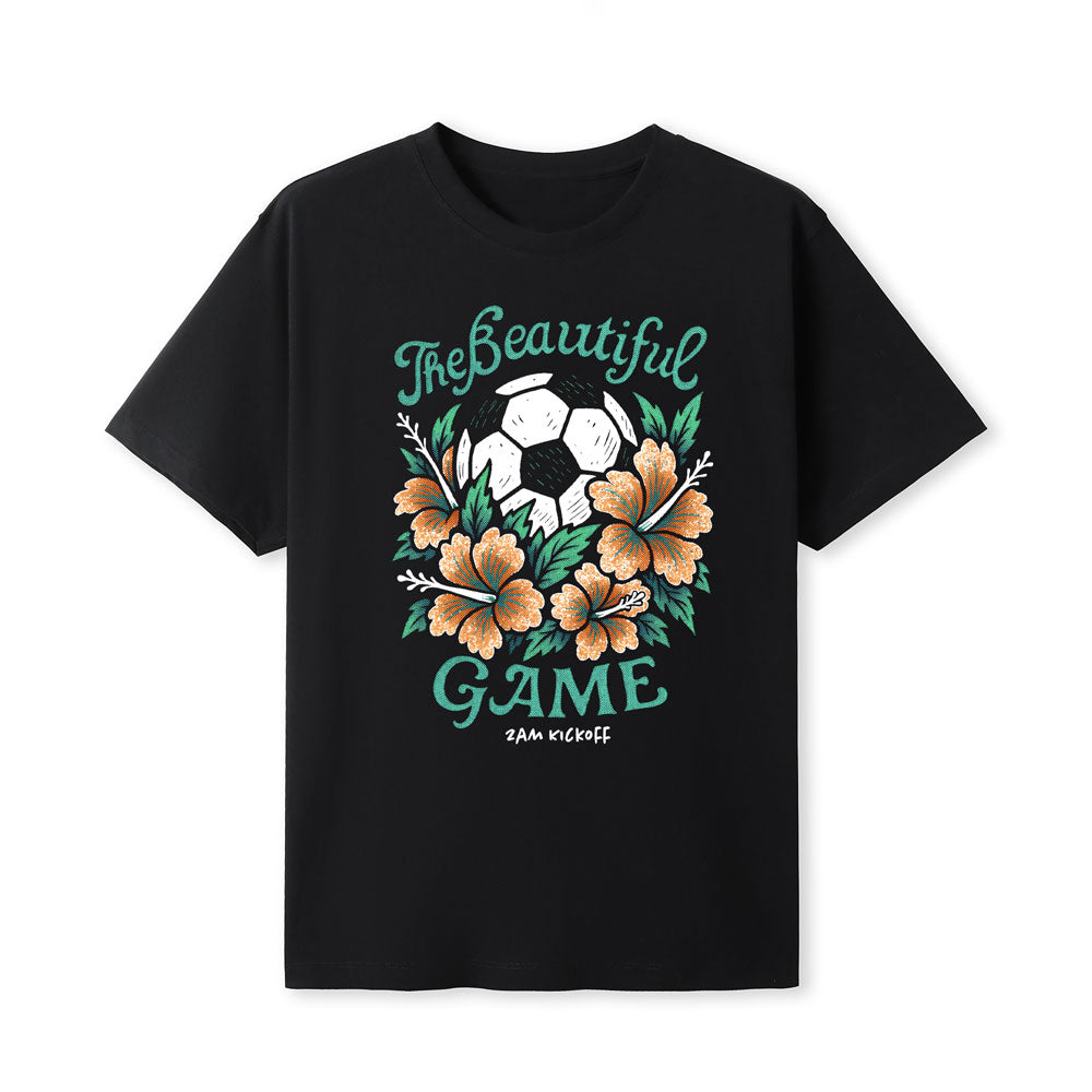The Beautiful Game Hibiscus Soccer T-Shirt - Black